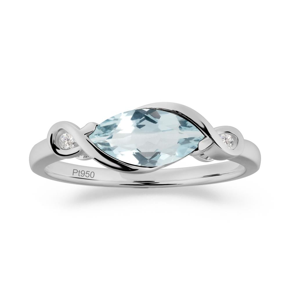 Teardrop Aquamarine Infinity Knot Ring - LUO Jewelry #metal_platinum