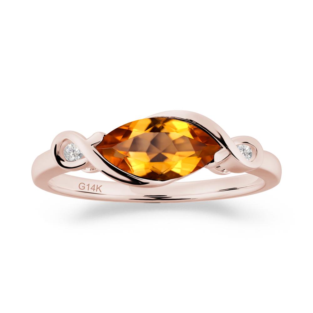 Teardrop Citrine Infinity Knot Ring - LUO Jewelry #metal_14k rose gold