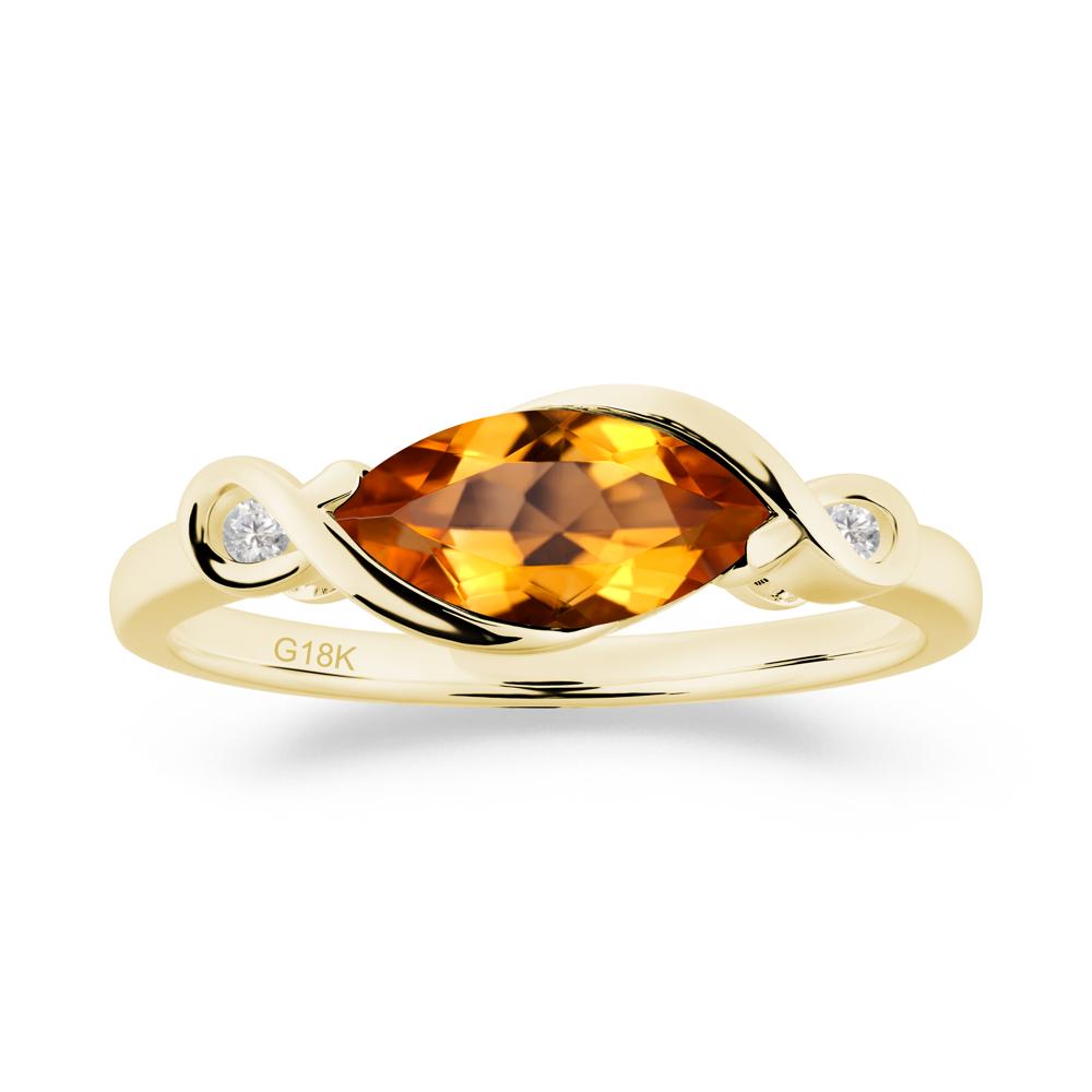 Teardrop Citrine Infinity Knot Ring - LUO Jewelry #metal_18k yellow gold