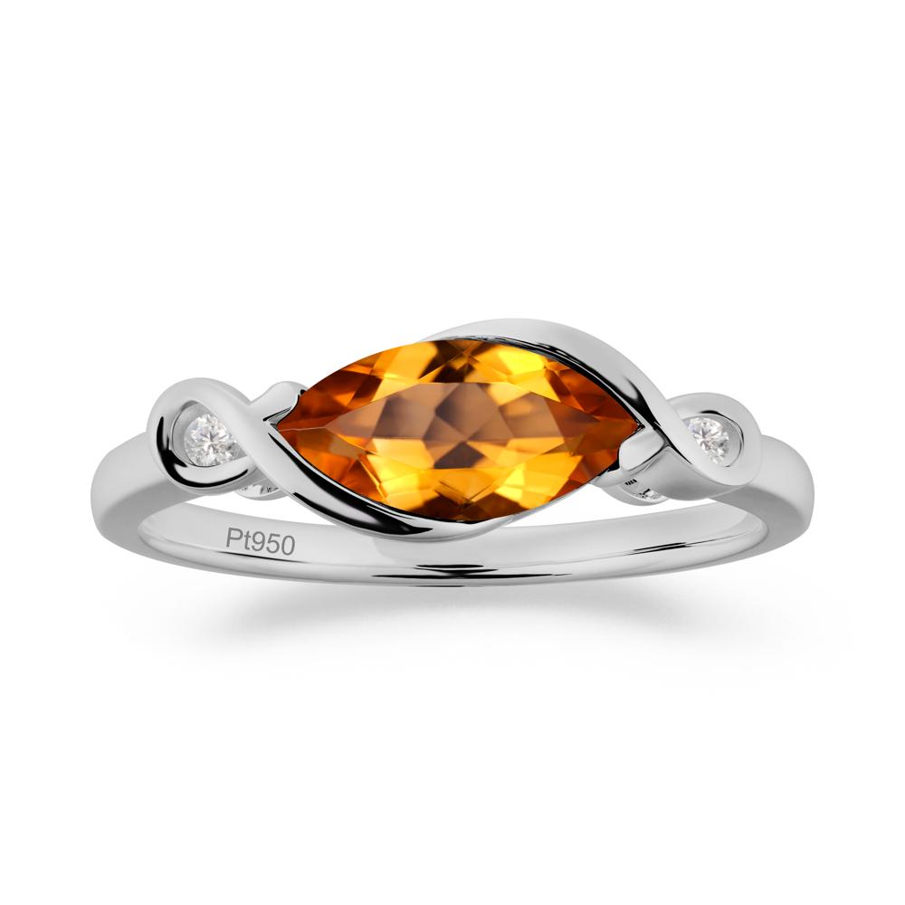 Teardrop Citrine Infinity Knot Ring - LUO Jewelry #metal_platinum