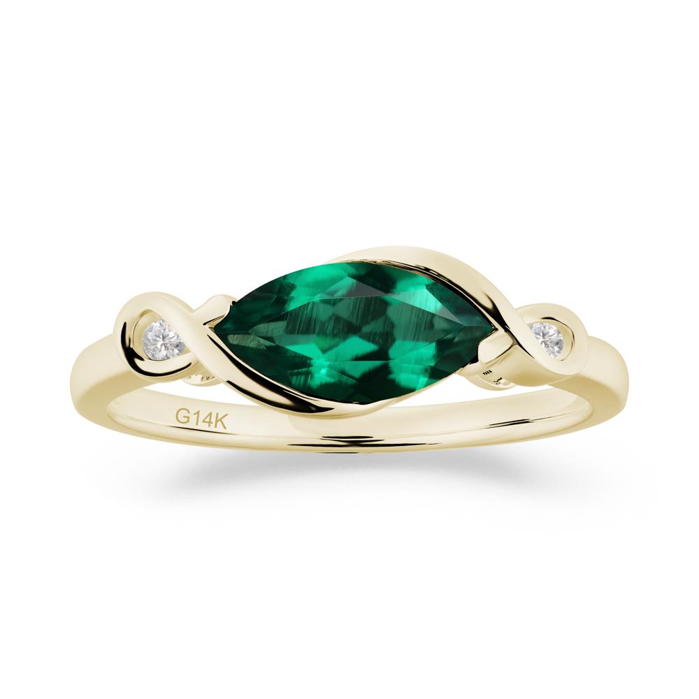 Teardrop Emerald Infinity Knot Ring - LUO Jewelry #metal_14k yellow gold