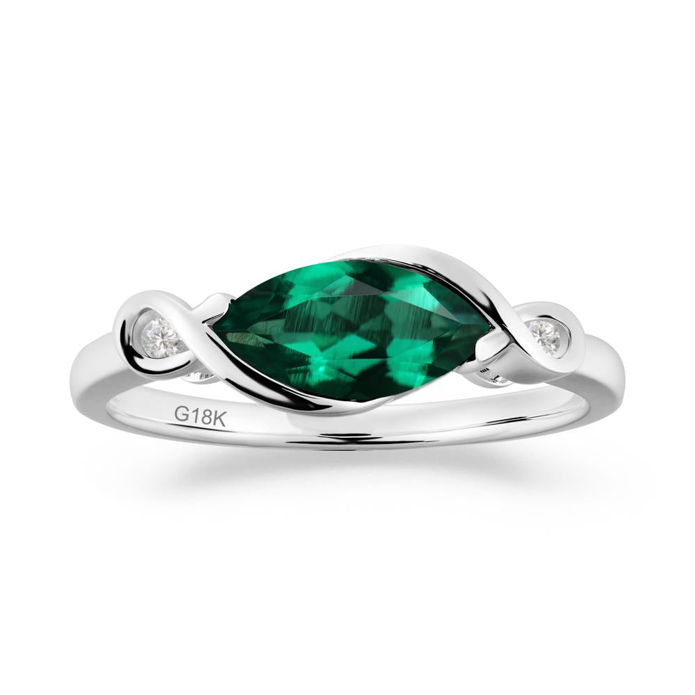 Teardrop Emerald Infinity Knot Ring - LUO Jewelry #metal_18k white gold