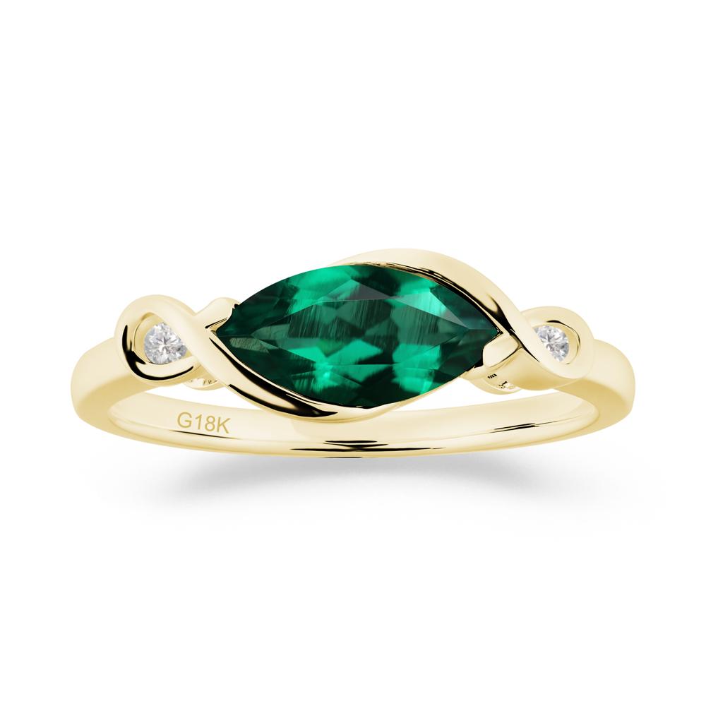 Teardrop Emerald Infinity Knot Ring - LUO Jewelry #metal_18k yellow gold