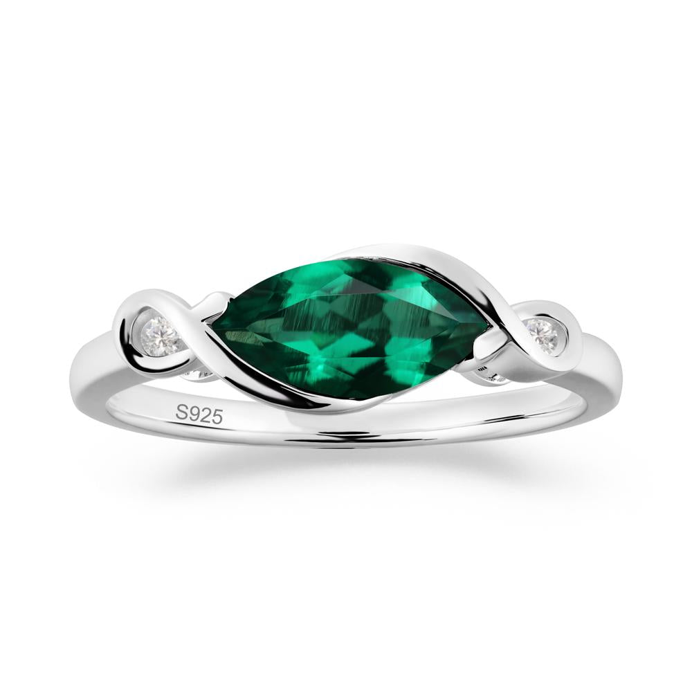 Teardrop Emerald Infinity Knot Ring - LUO Jewelry #metal_sterling silver