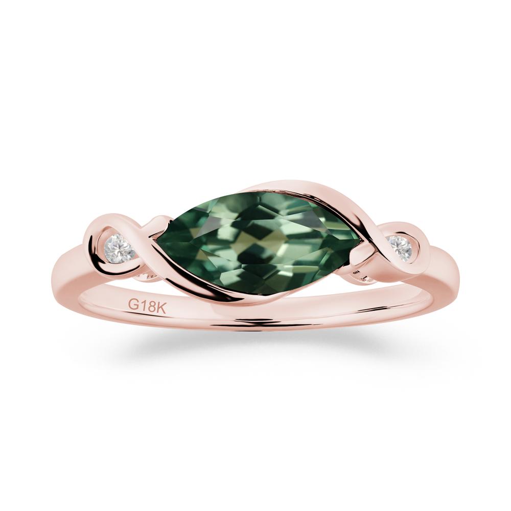 Teardrop Green Sapphire Infinity Knot Ring - LUO Jewelry #metal_18k rose gold