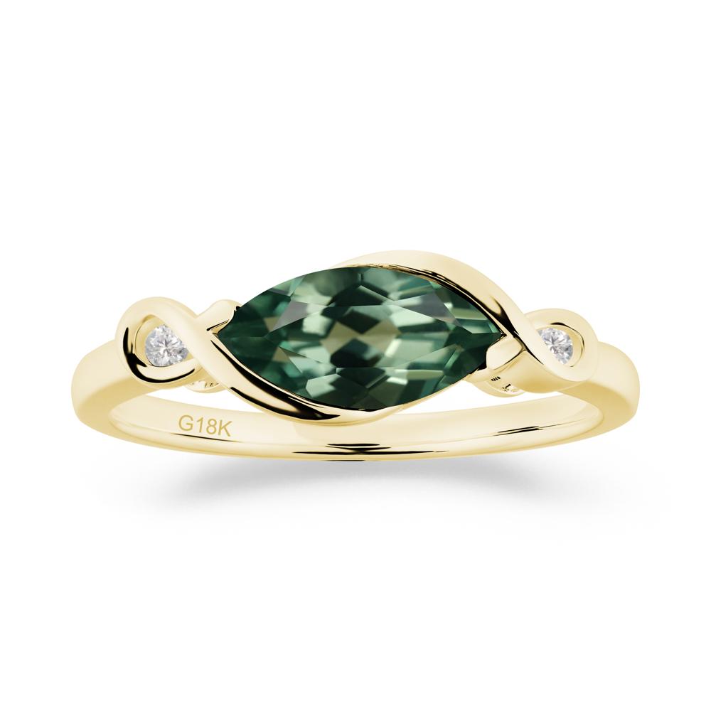 Teardrop Green Sapphire Infinity Knot Ring - LUO Jewelry #metal_18k yellow gold