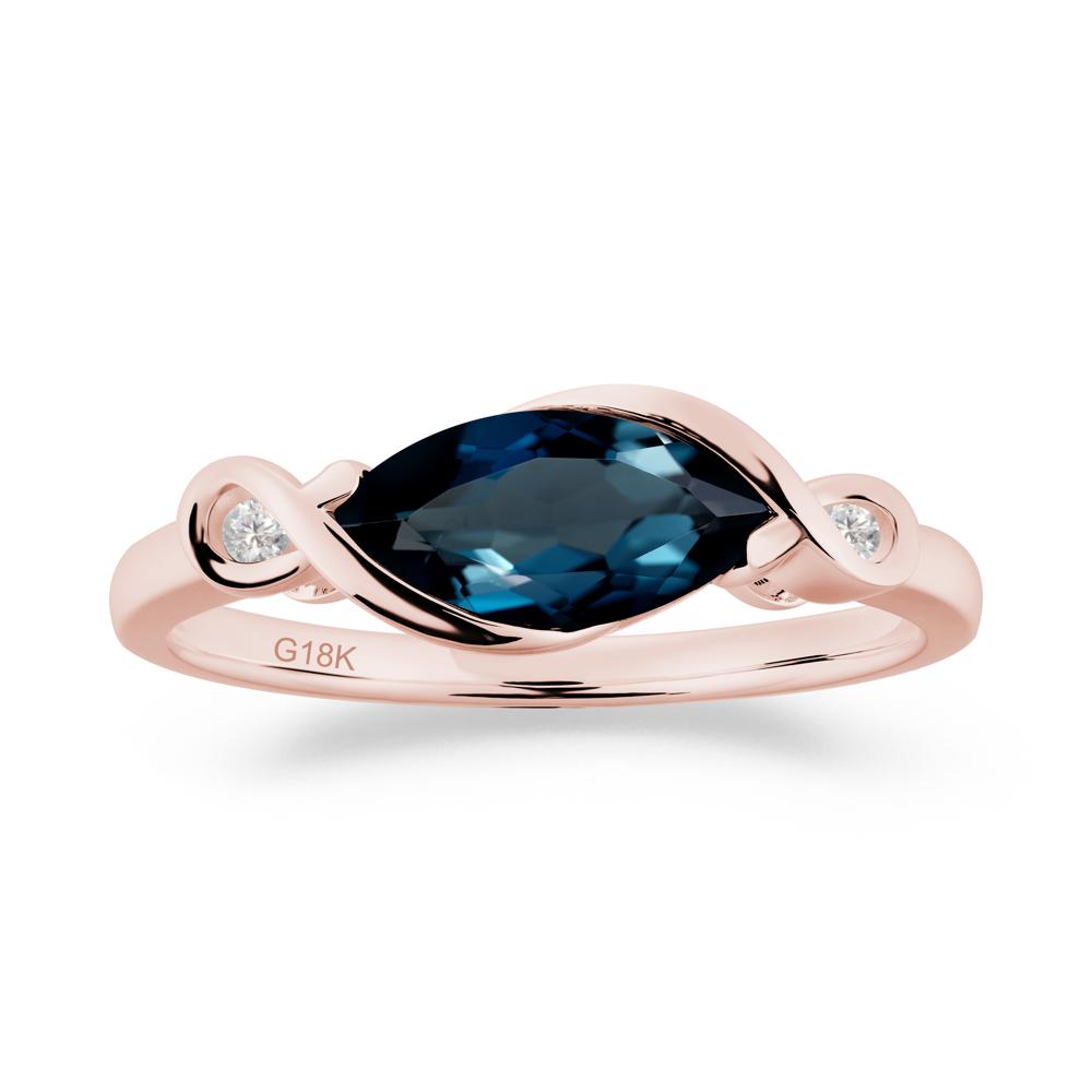Teardrop London Blue Topaz Infinity Knot Ring - LUO Jewelry #metal_18k rose gold