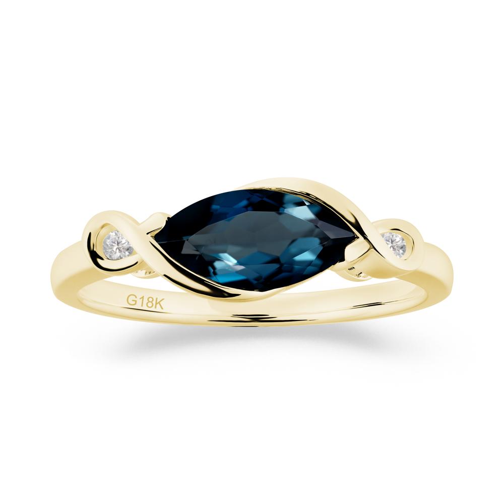 Teardrop London Blue Topaz Infinity Knot Ring - LUO Jewelry #metal_18k yellow gold