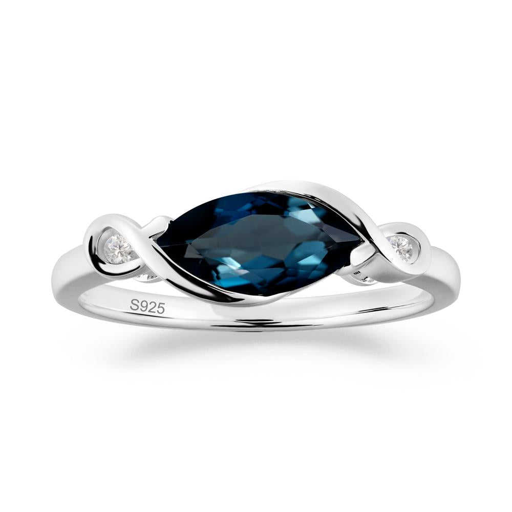Teardrop London Blue Topaz Infinity Knot Ring - LUO Jewelry #metal_sterling silver