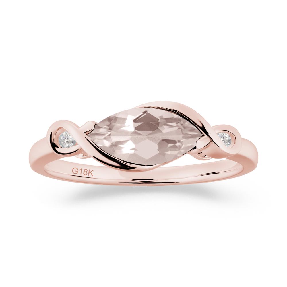 Teardrop Morganite Pave Bow Ring - LUO Jewelry #metal_18k rose gold