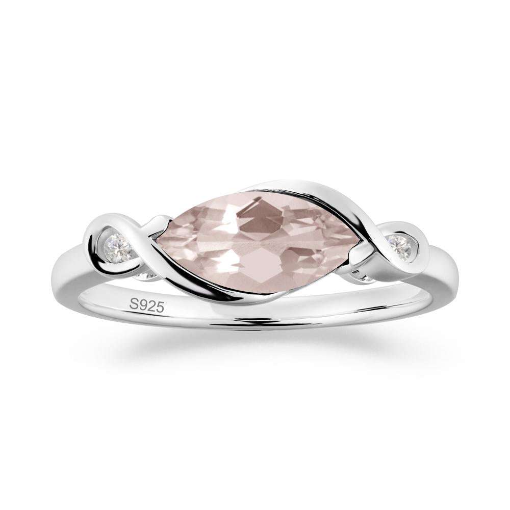 Teardrop Morganite Pave Bow Ring - LUO Jewelry #metal_sterling silver