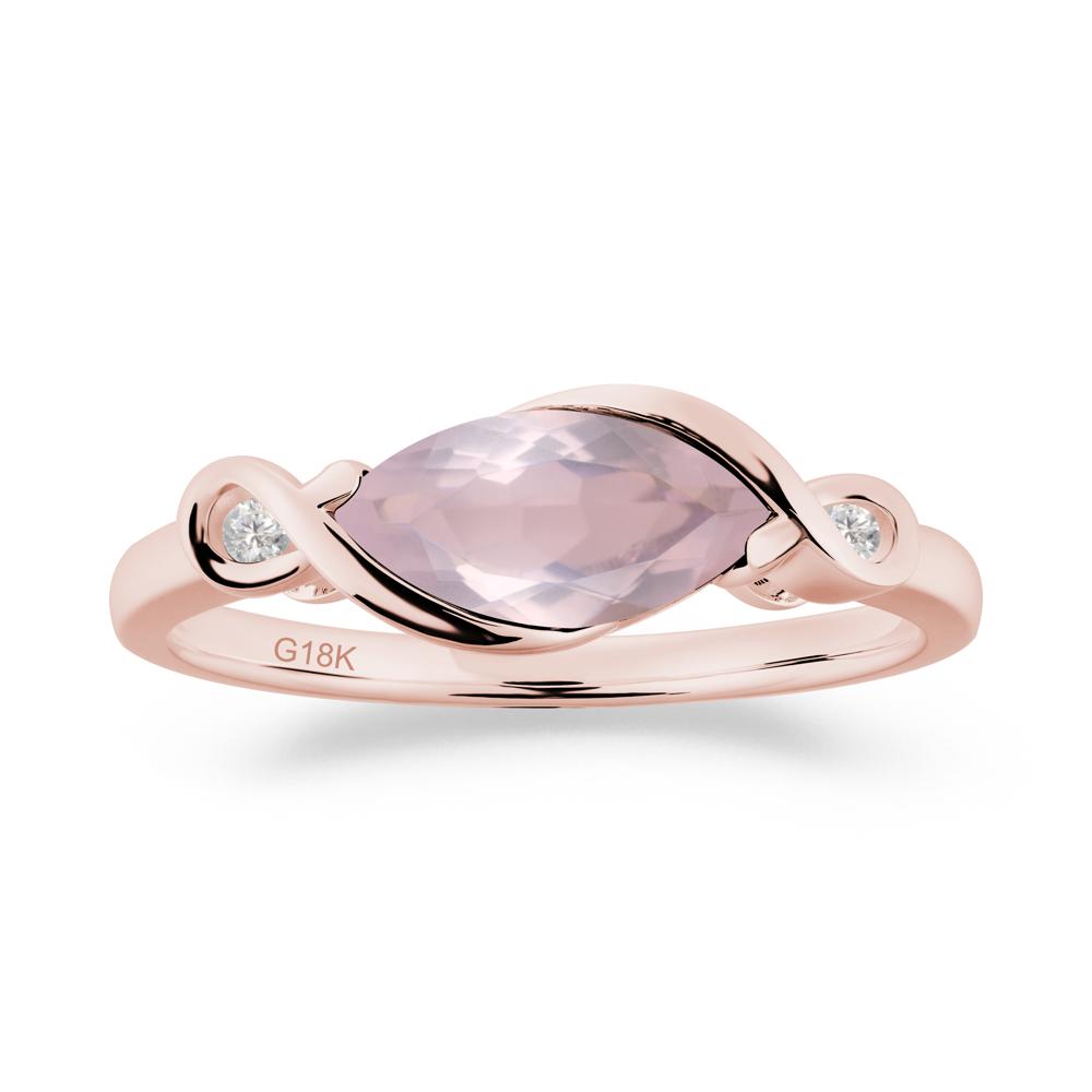 Teardrop Rose Quartz Infinity Knot Ring - LUO Jewelry #metal_18k rose gold