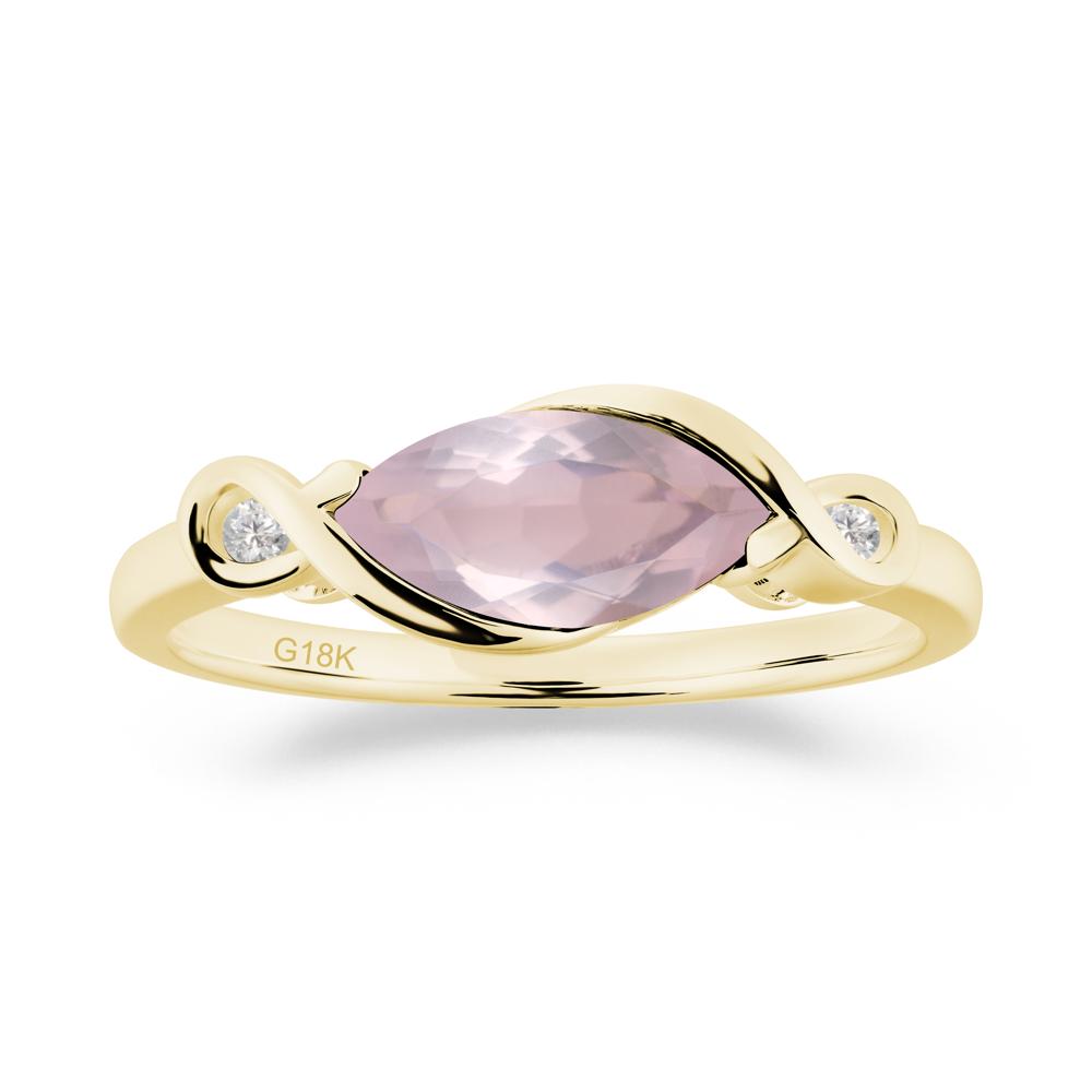 Teardrop Rose Quartz Infinity Knot Ring - LUO Jewelry #metal_18k yellow gold