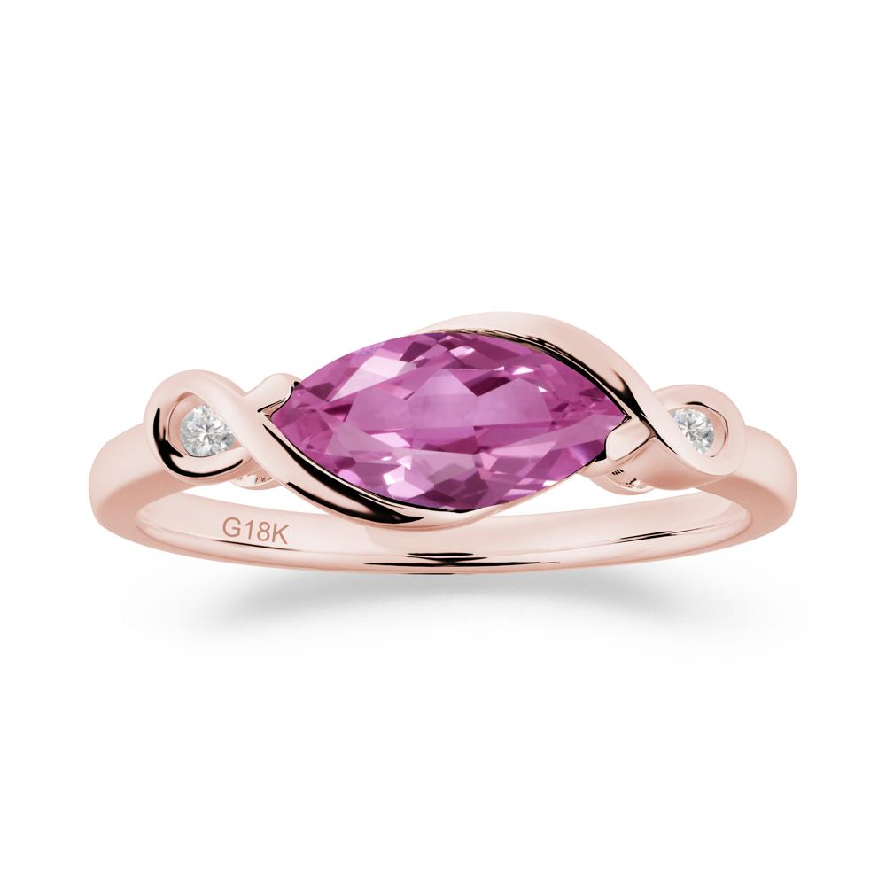 Teardrop Pink Sapphire Pave Bow Ring - LUO Jewelry #metal_18k rose gold