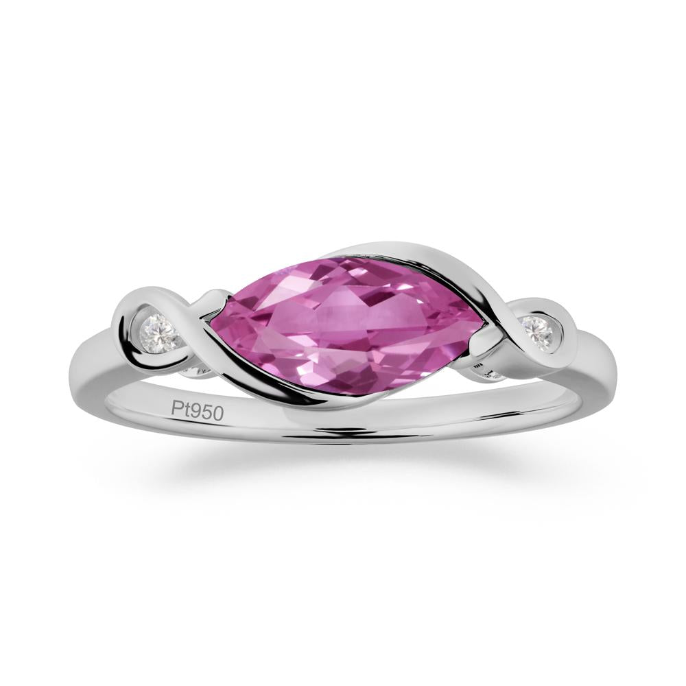 Teardrop Pink Sapphire Pave Bow Ring - LUO Jewelry #metal_platinum