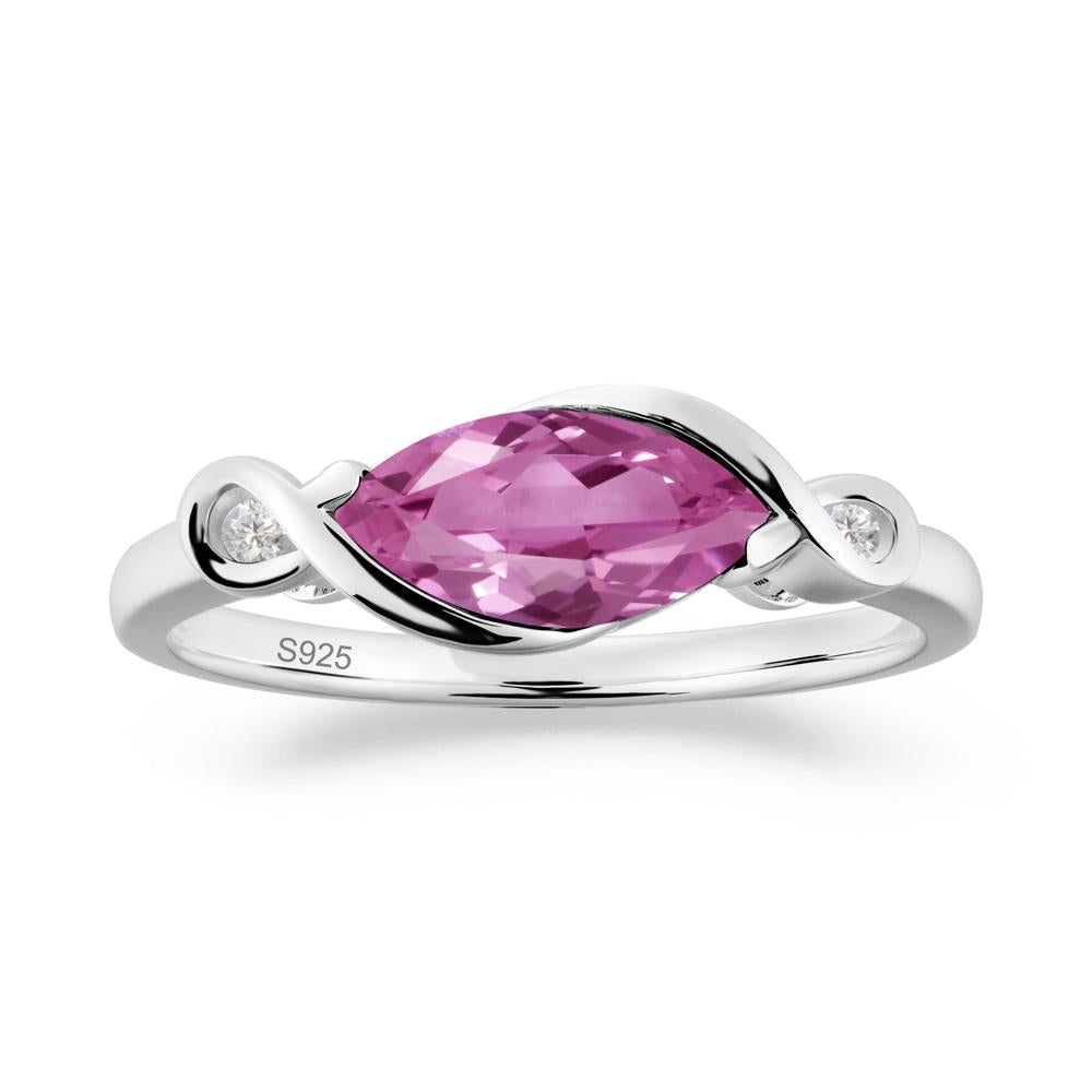 Teardrop Pink Sapphire Pave Bow Ring - LUO Jewelry #metal_sterling silver