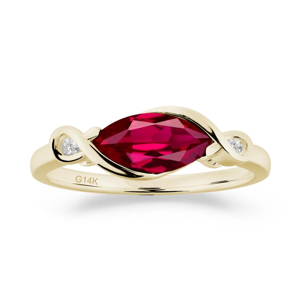 Teardrop Ruby Infinity Knot Ring - LUO Jewelry #metal_14k yellow gold