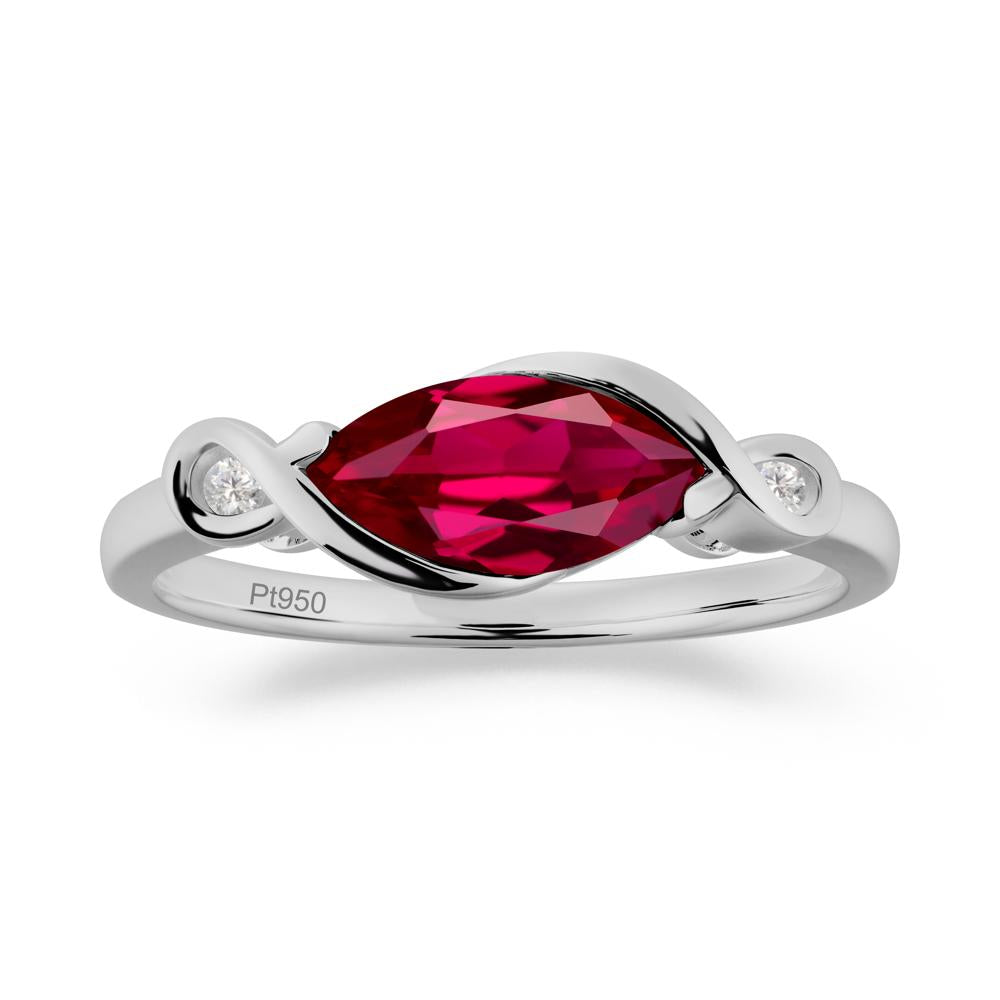 Teardrop Ruby Infinity Knot Ring - LUO Jewelry #metal_platinum