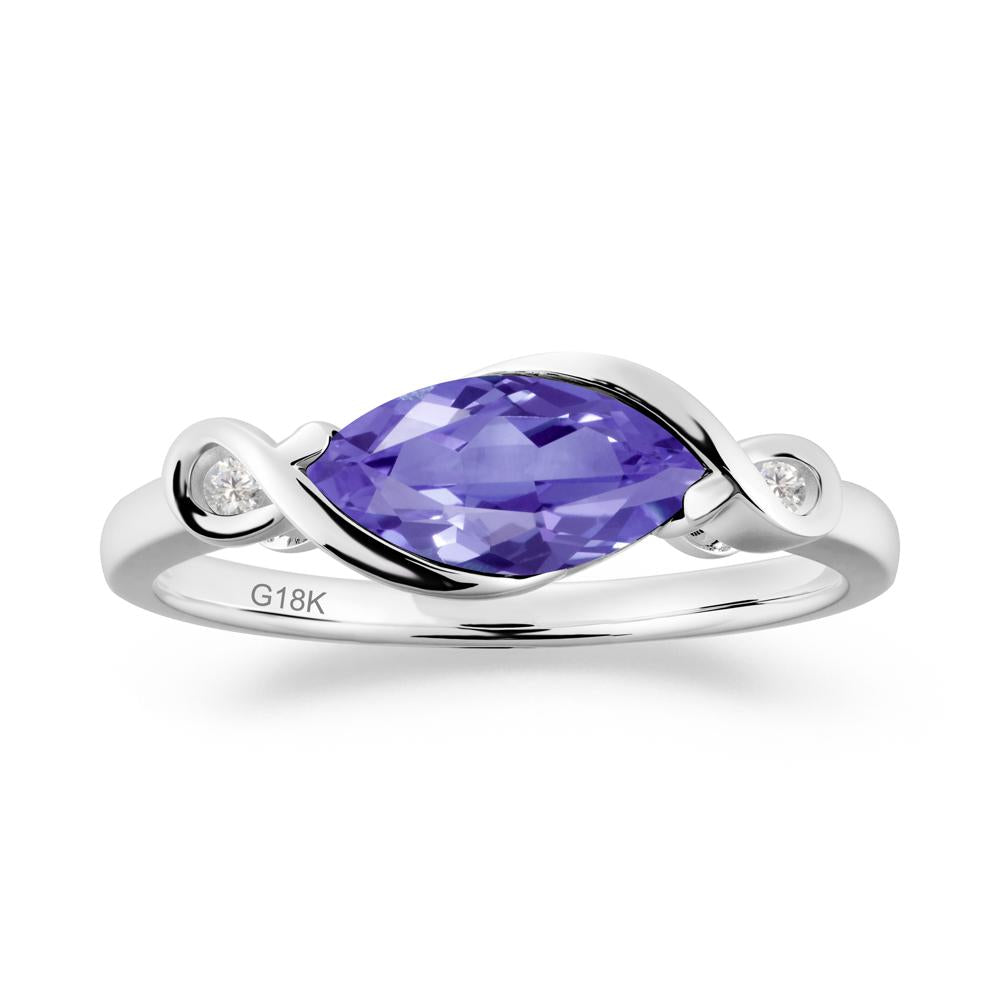 Teardrop Tanzanite Infinity Knot Ring - LUO Jewelry #metal_18k white gold