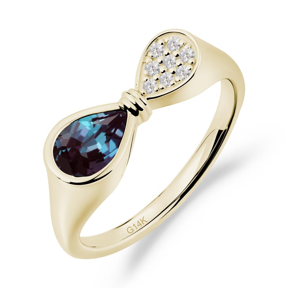 Teardrop Alexandrite Infinity Knot Ring - LUO Jewelry #metal_14k yellow gold