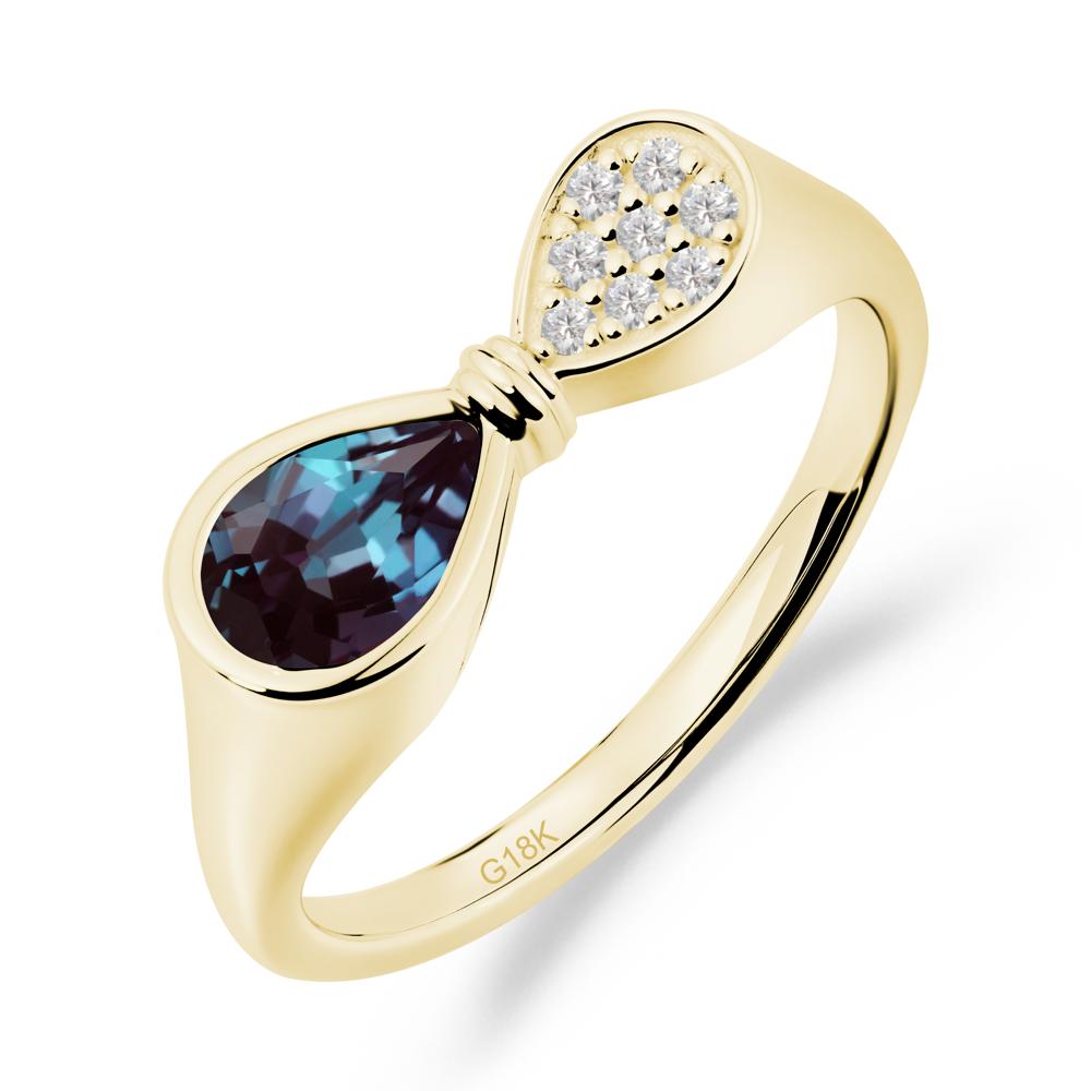 Teardrop Alexandrite Infinity Knot Ring - LUO Jewelry #metal_18k yellow gold
