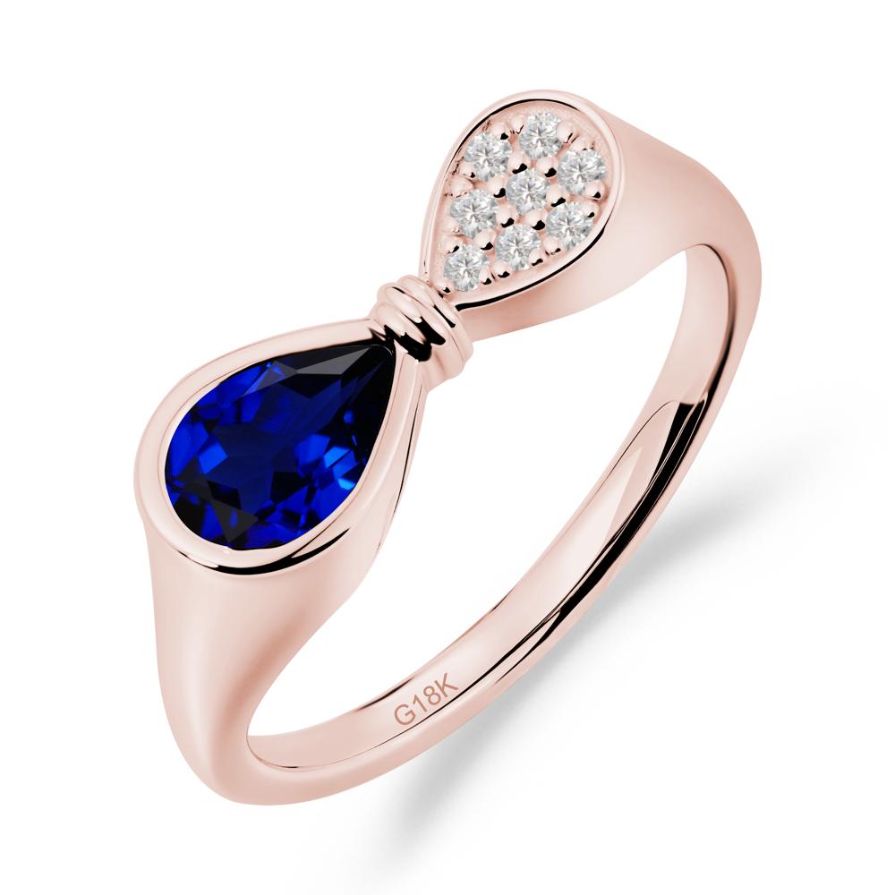 Teardrop Sapphire Infinity Knot Ring - LUO Jewelry #metal_18k rose gold