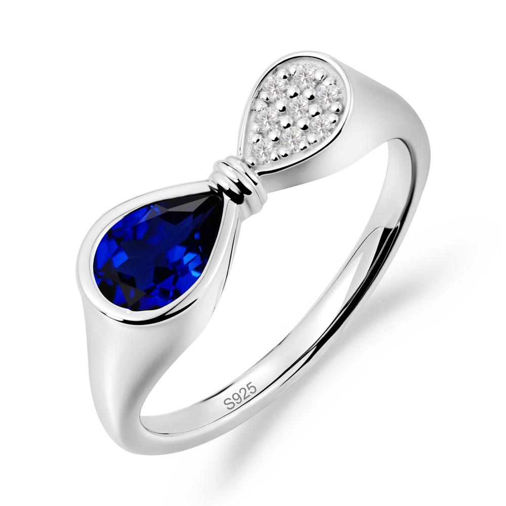 Teardrop Sapphire Infinity Knot Ring - LUO Jewelry #metal_sterling silver