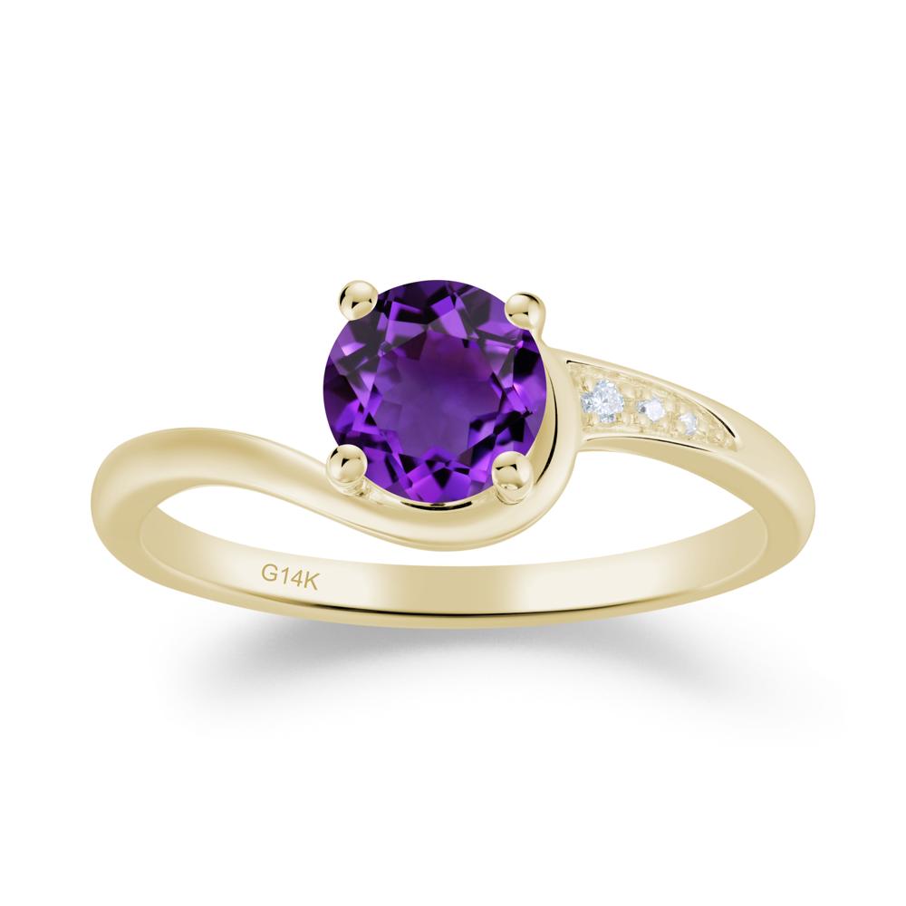 Classic Amethyst Wrap Engagement Ring - LUO Jewelry #metal_14k yellow gold