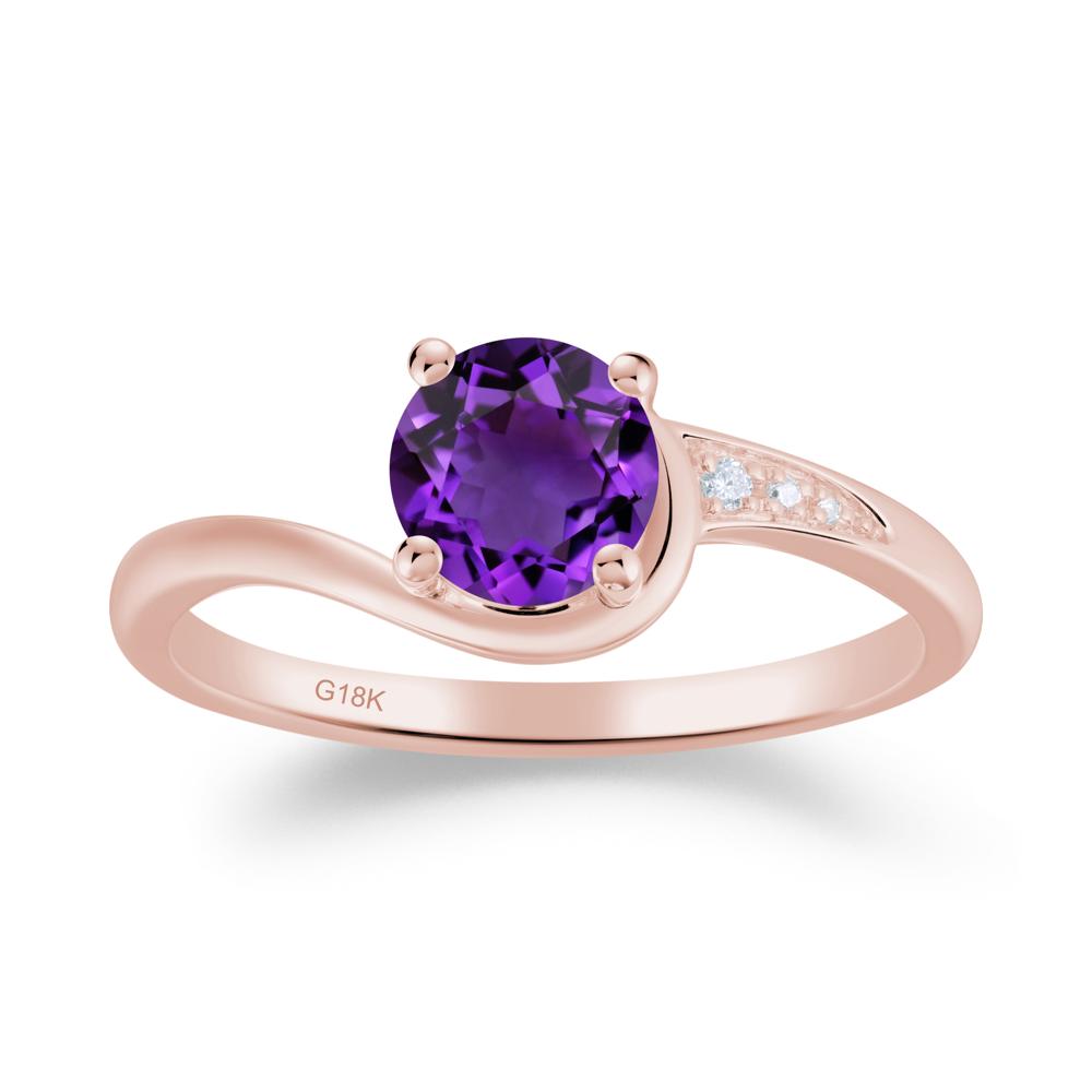 Classic Amethyst Wrap Engagement Ring - LUO Jewelry #metal_18k rose gold