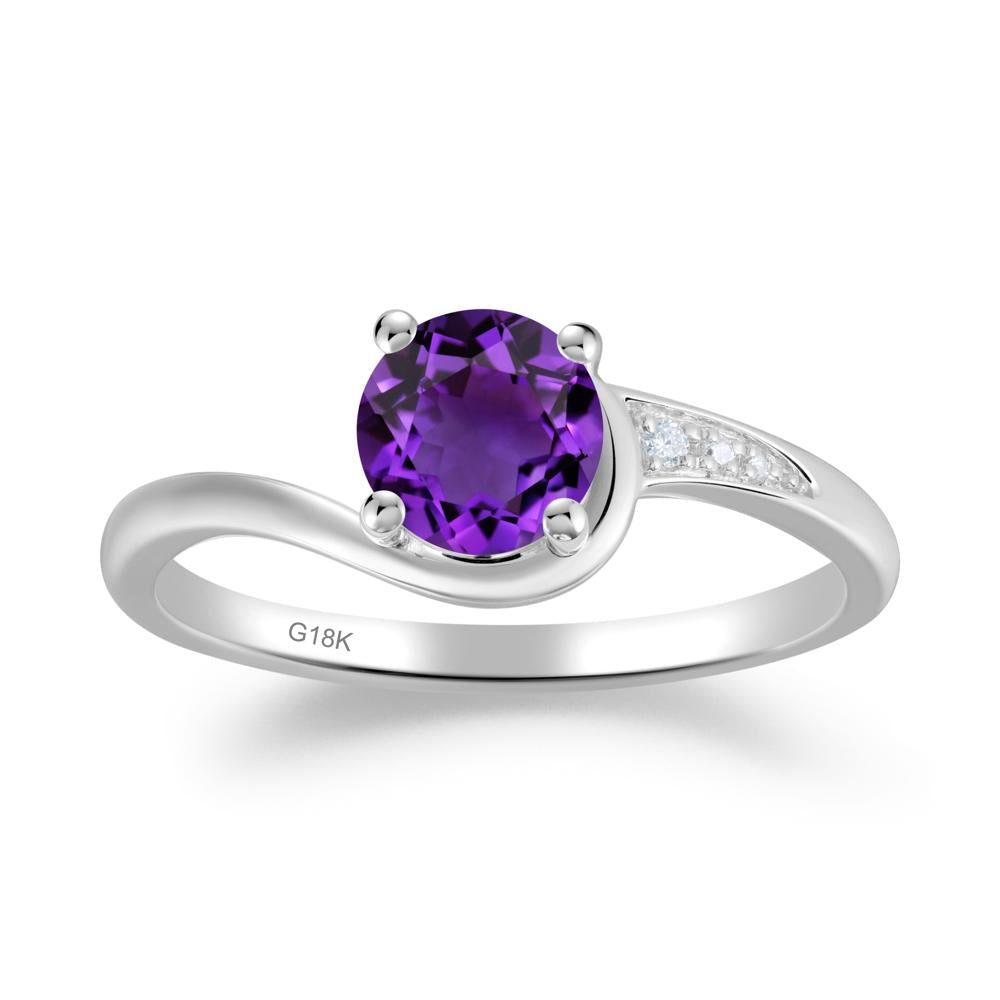 Classic Amethyst Wrap Engagement Ring - LUO Jewelry #metal_18k white gold