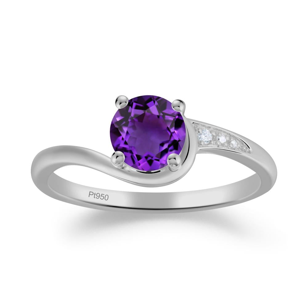Classic Amethyst Wrap Engagement Ring - LUO Jewelry #metal_platinum
