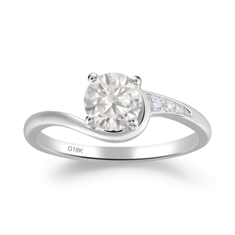 Dainty Round Cubic Zirconia Ring for Women - LUO Jewelry #metal_18k white gold