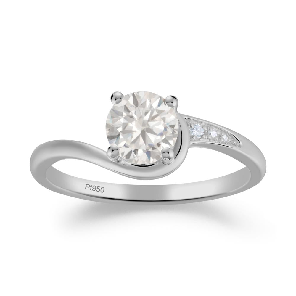 Dainty Round Cubic Zirconia Ring for Women - LUO Jewelry #metal_platinum