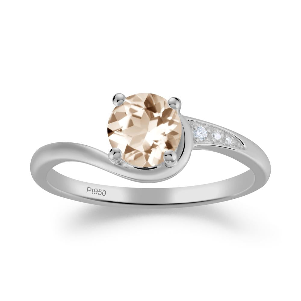 Dainty Round Morganite Ring for Women - LUO Jewelry #metal_platinum