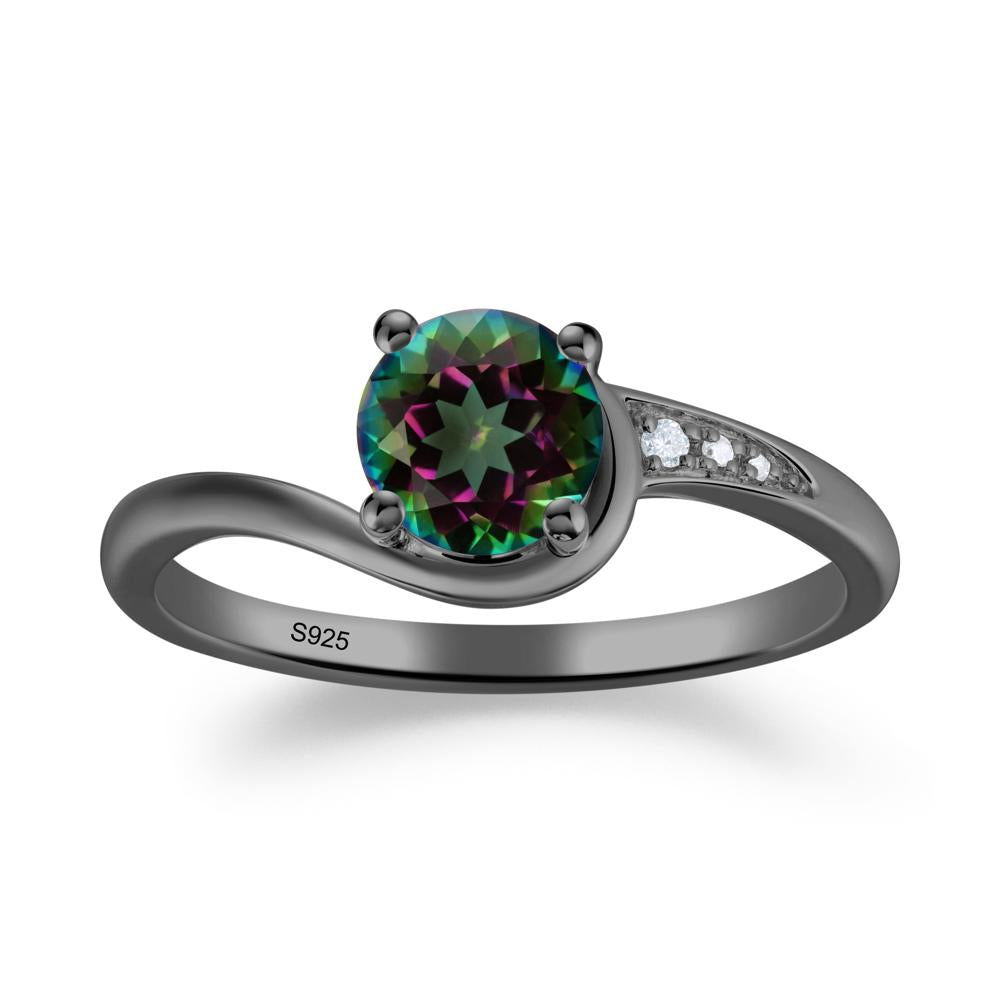 Classic Mystic Topaz Wrap Engagement Ring - LUO Jewelry #metal_black finish sterling silver