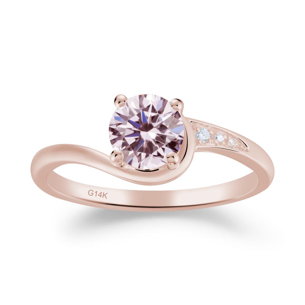Classic Pink Cubic Zirconia Wrap Engagement Ring - LUO Jewelry #metal_14k rose gold