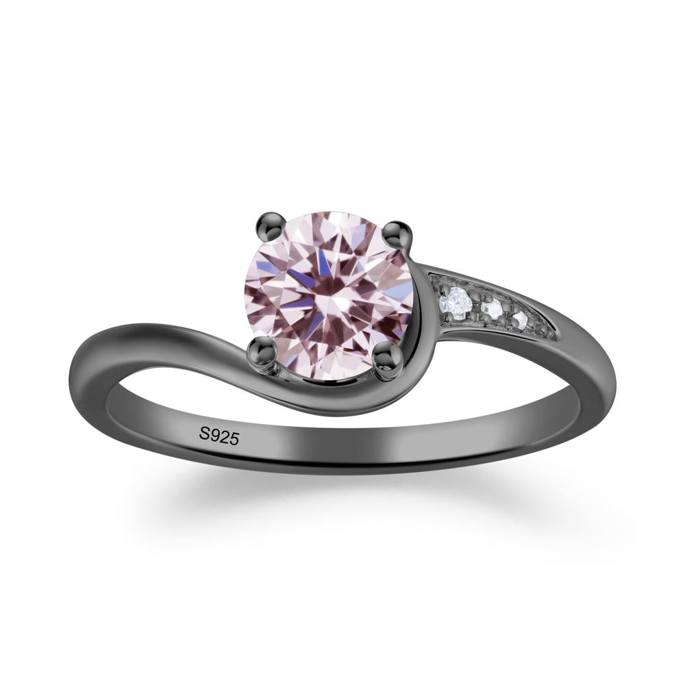 Classic Pink Cubic Zirconia Wrap Engagement Ring - LUO Jewelry #metal_black finish sterling silver