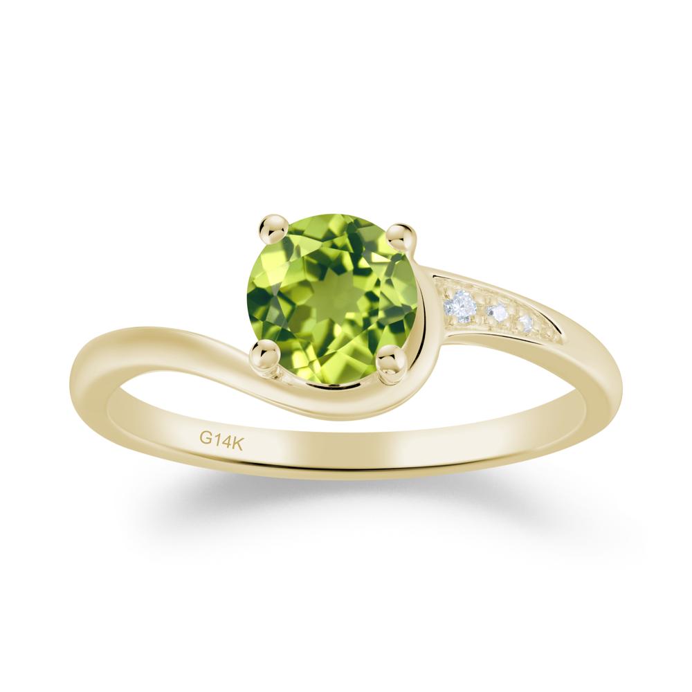 Classic Peridot Wrap Engagement Ring - LUO Jewelry #metal_14k yellow gold