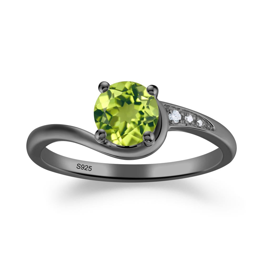 Classic Peridot Wrap Engagement Ring - LUO Jewelry #metal_black finish sterling silver