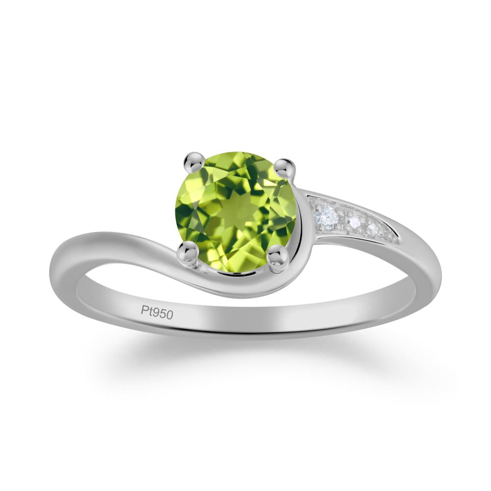Classic Peridot Wrap Engagement Ring - LUO Jewelry #metal_platinum