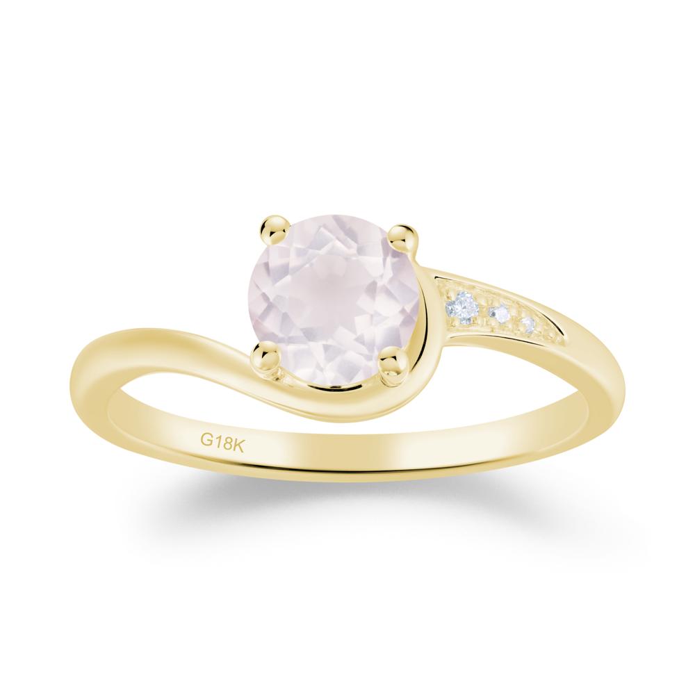 Classic Rose Quartz Wrap Engagement Ring - LUO Jewelry #metal_18k yellow gold