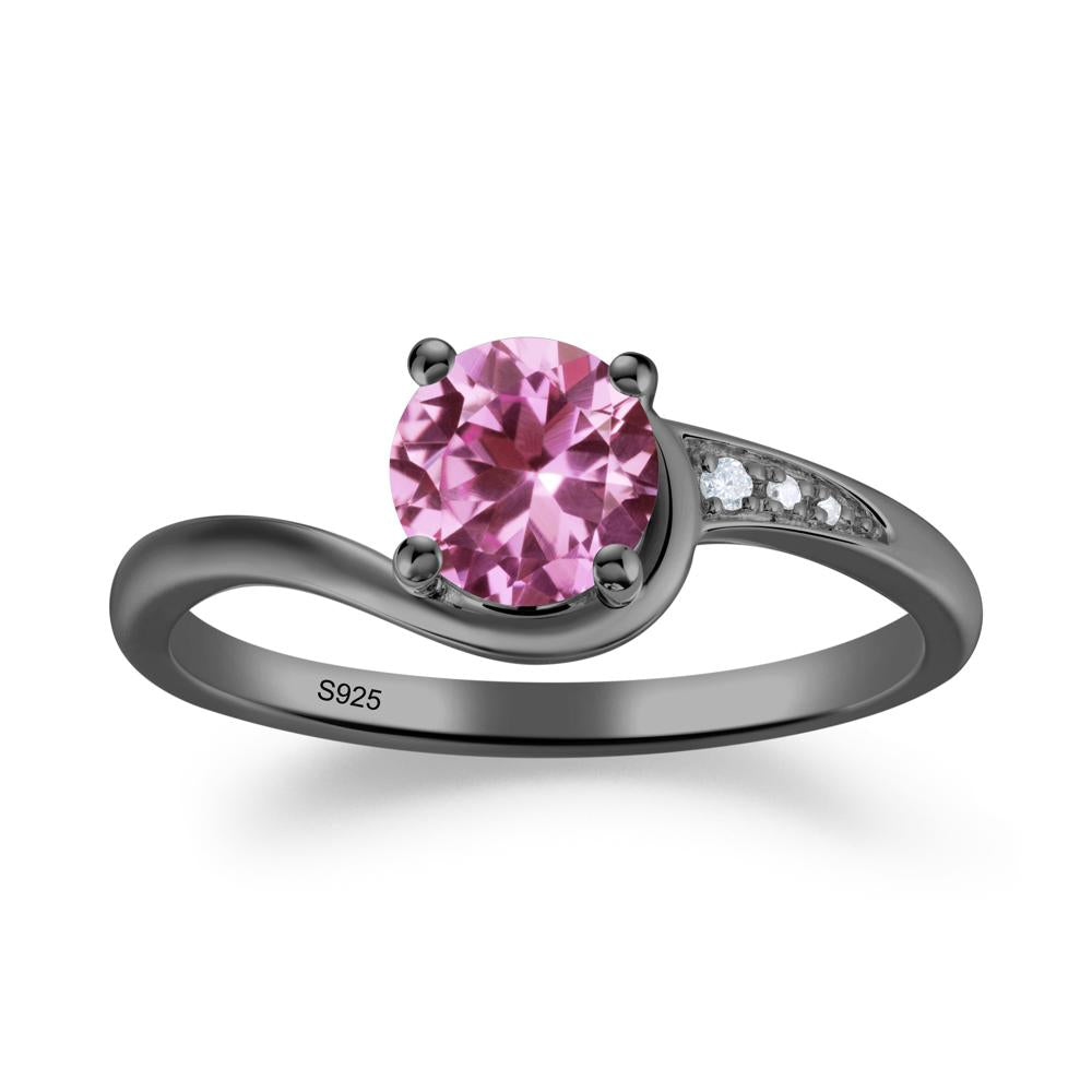 Classic Pink Sapphire Wrap Engagement Ring - LUO Jewelry #metal_black finish sterling silver