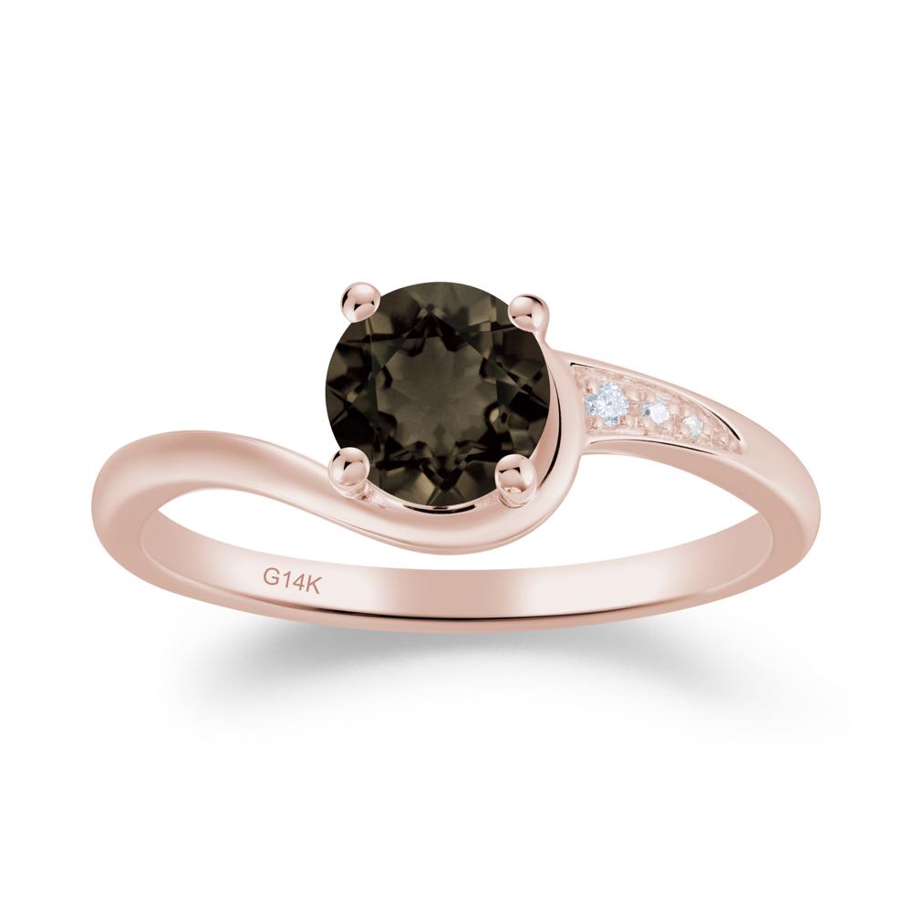 Classic Smoky Quartz Wrap Engagement Ring - LUO Jewelry #metal_14k rose gold