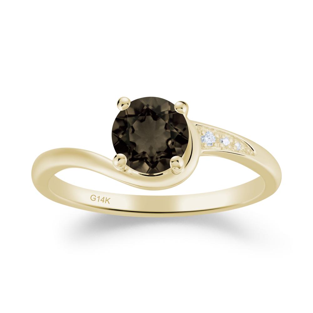 Classic Smoky Quartz Wrap Engagement Ring - LUO Jewelry #metal_14k yellow gold