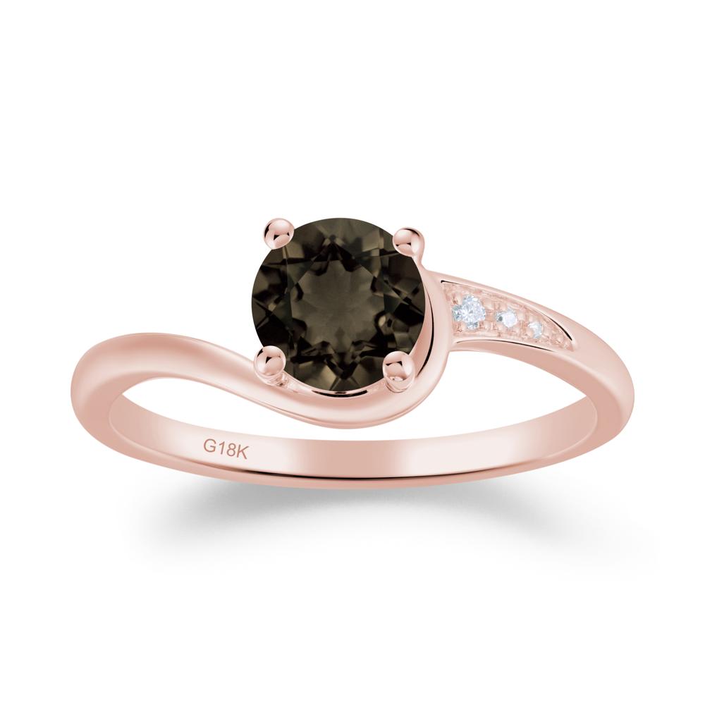 Classic Smoky Quartz Wrap Engagement Ring - LUO Jewelry #metal_18k rose gold