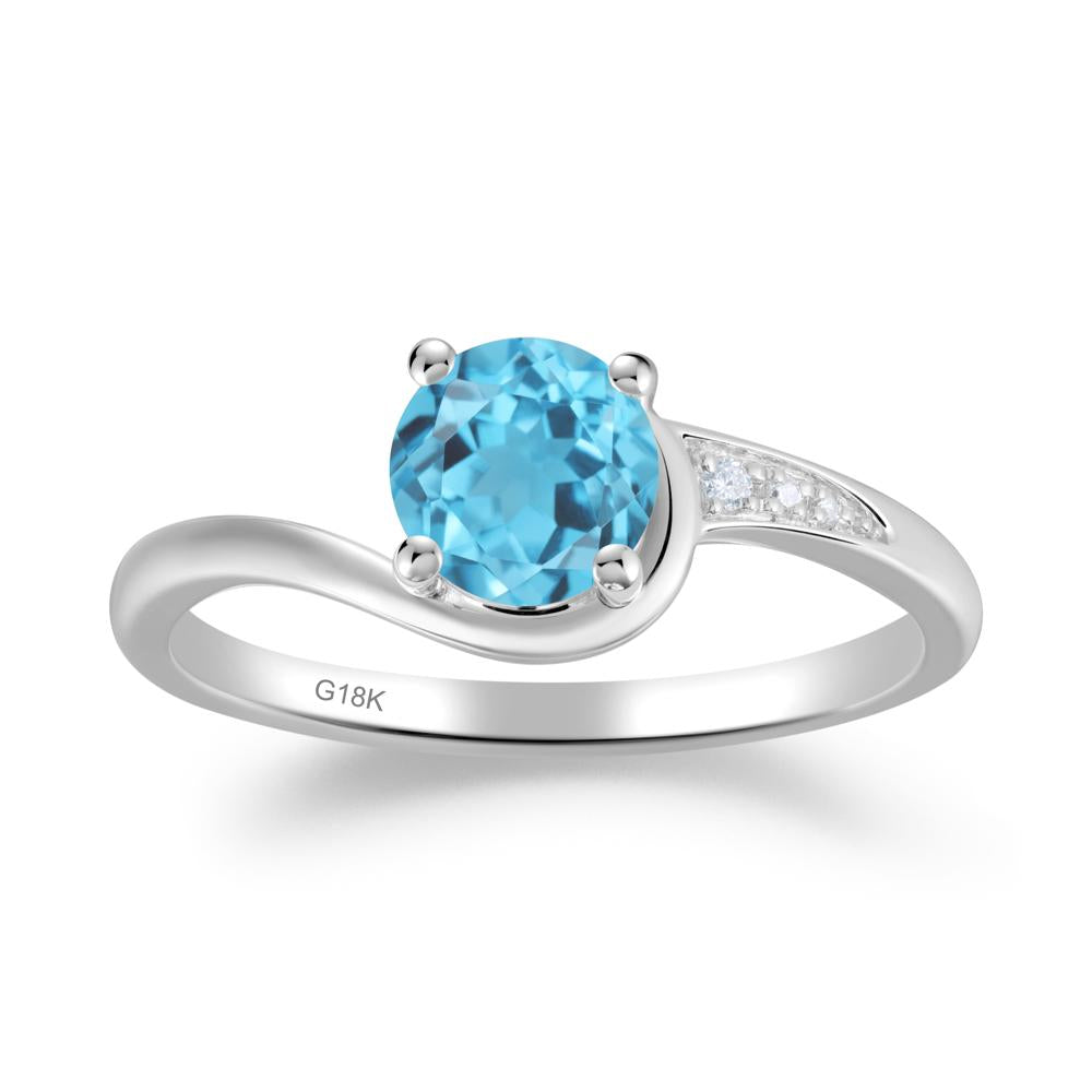 Round Cut Swiss Blue Topaz Bypass Ring - LUO Jewelry #metal_18k white gold