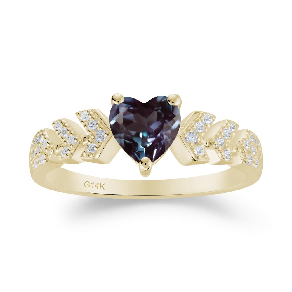 Romantic Heart Cut Alexandrite Statement Ring - LUO Jewelry #metal_14k yellow gold