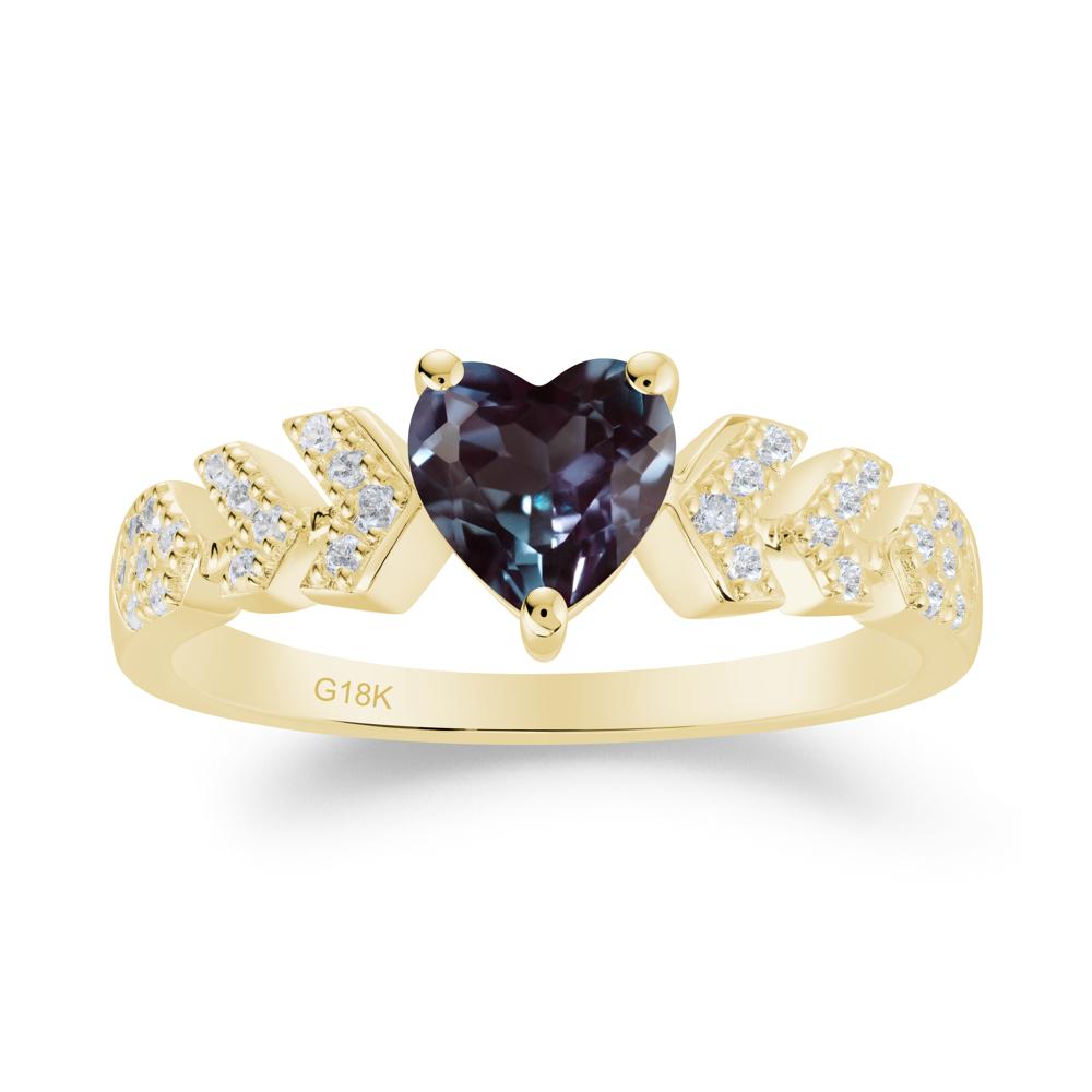 Romantic Heart Cut Alexandrite Statement Ring - LUO Jewelry #metal_18k yellow gold