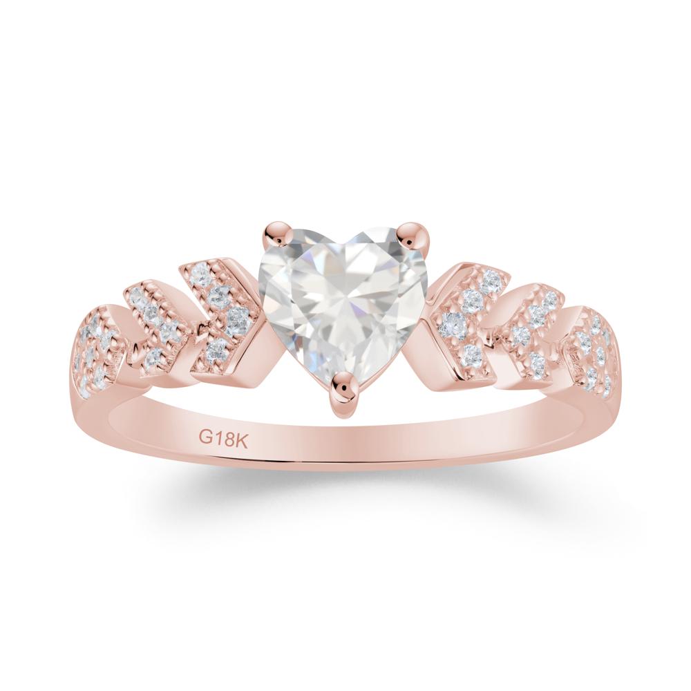 Romantic Heart Cut Cubic Zirconia Statement Ring - LUO Jewelry #metal_18k rose gold