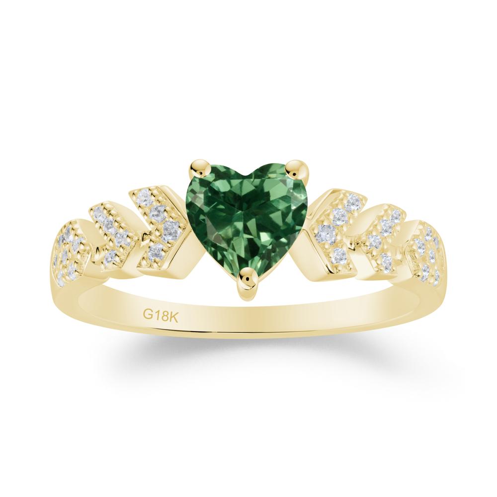 Romantic Heart Cut Green Sapphire Statement Ring - LUO Jewelry #metal_18k yellow gold